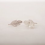 SMJEL New Fashion Jewelry Silver Color Fallen Leaves Stud Earrings for Women Vintage Leaf Earrings Gifts Men S038