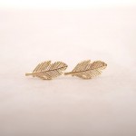 SMJEL New Fashion Jewelry Silver Color Fallen Leaves Stud Earrings for Women Vintage Leaf Earrings Gifts Men S038