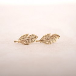 SMJEL New Fashion Jewelry Silver Color Fallen Leaves Stud Earrings for Women Vintage Leaf Earrings Gifts Men S038