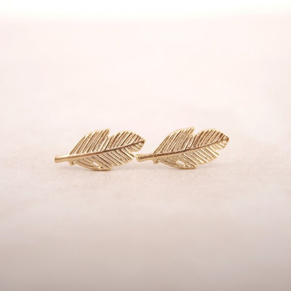 SMJEL New Fashion Jewelry Silver Color Fallen Leaves Stud Earrings for Women Vintage Leaf Earrings Gifts Men S038