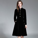 SMTHMA 2017  Autumn and winter Runway Velvet Retro  fashion elegant self-cultivation dress