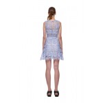 SMTHMA 2017 women fall runway  T fashion  runway lace dresses elegant lace patchwork dress designer slim short dress