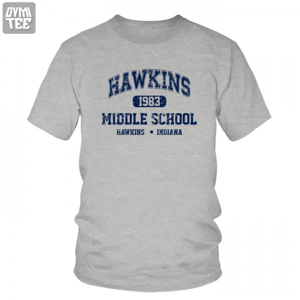 STRANGER THINGS Hawkins High School short sleeve t shirts tee tshirts 100% cotton jersey joggers free shipping