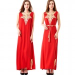 SUMMER boho style islamic muslim women clothing kaftan caftan bohemian vintage embroidery long maxi dress vestidos de festa 1621
