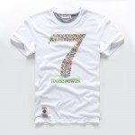 SYT 2017 Men T-shirt New Print  T-Shirt Mens Short Sleeve T-shirt Color Big Seven Print  Cotton T Shirt Male V7S1T021
