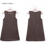 Sale Autumn Winter Sleeveless O-neck Tank Base Dress Warm For Girls Fashion Brief Button Plaid Vest Dress Female