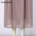 Samuume High Class Turtleneck Chiffon Princess Dresses Women 2017 Long Petal Sleeve Back Transparent Sexy Dress Vestido A1610059