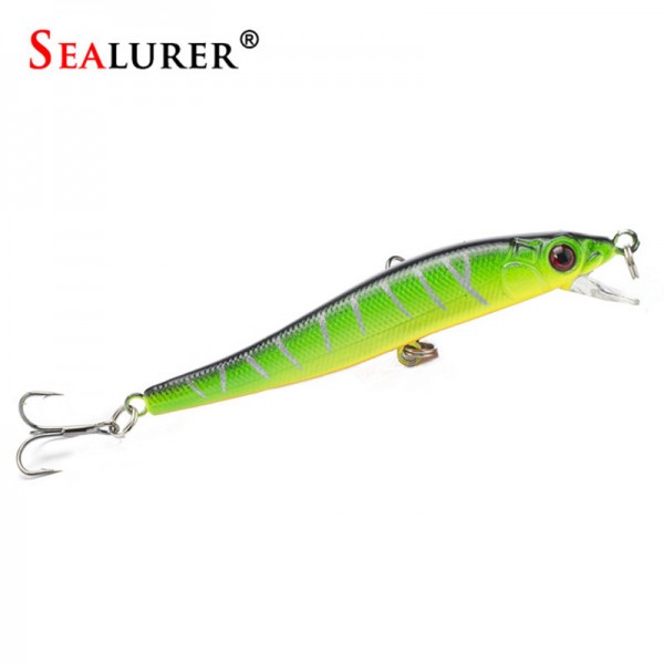 Sealurer Brand New Minnow Fishing Lures 8CM 5.7G 8# Hooks Fish Minnow Lure Tackle Hard Bait Pesca Wobbler Artificial Swim bait