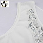 Sequined Pearl Embroidery Chiffon Tank Tops Women 2017 New Summer Elegant Sexy Sleeveless Vest Tops Female Clothing Plus Size