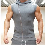 Seven Joe Mens Sleeveless Sweatshirt Hoodies Top Clothing Hooded Tank Top Sporting Hooded for Men Cotton Solid hoodies