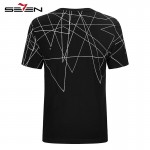 Seven7 Summer Men Trendy T-Shirts Lines Abstract Graphic Print Slim Fit T Shirts Short Sleeve O Neck Casual T-Shirts 112T58540