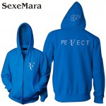 SexeMara Roger Federer signature RF logo perfect men women unisex zip up hoodie Sweatshirt hoody Free Shipping