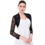 Sexy Black White Lace Bolero Elegant Ladies Shrug Long Sleeve Plus Size S-3XL Wedding Evening Prom Cropped Lace Bolero Shrugs