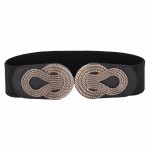 Sexy Dress Belts for Women Ladies Girls Fashion Wide Metal Buckle Stretchy Elastic Waist Belt Waistband Belts for Women