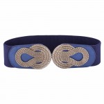 Sexy Dress Belts for Women Ladies Girls Fashion Wide Metal Buckle Stretchy Elastic Waist Belt Waistband Belts for Women