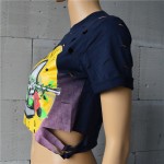 Sexy Hole Crop Top 2016 Print GUNS N ROSES T Shirt Women Top Tees Shirt Femme Short Sleeve T-Shirt Female Fashion Summer Tops