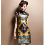 Sexy Lace Cheongsam Dresses Fashion 2017 New Chinese Style Retro Slim Summer Large Size M--4XL women dress
