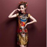 Sexy Lace Cheongsam Dresses Fashion 2017 New Chinese Style Retro Slim Summer Large Size M--4XL women dress