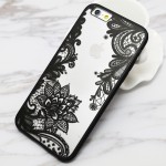 Sexy Lace Floral Paisley Flower Mandala Henna Clear Case For iphone 6 6S Plus 6Plus Phone Cases Fashion Cartoon Capa Back Cover