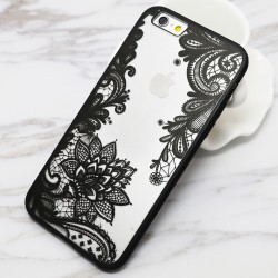 Sexy Lace Floral Paisley Flower Mandala Henna Clear Case For iphone 6 6S Plus 6Plus Phone Cases Fashion Cartoon Capa Back Cover