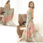 Sexy MAXI Women's BOHEMIAN Printed Floral Spaghetti Strap Long Chiffon Dresses Fashion Gisele Long Dress Ethnic Free ship