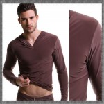 Sexy Men Smooth Breathable Pajamas Sleepwear Male Robe Masculino Shirt Casual Wear Hooded Silky Polyester