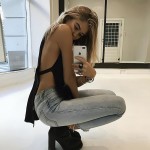 Sexy Side Split Black Women Tank Top Loose Deep V Neck Sleeveless Front Short Back Long Crop Top Christmas Party Feminino Tops