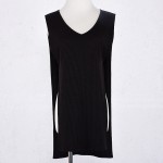 Sexy Side Split Black Women Tank Top Loose Deep V Neck Sleeveless Front Short Back Long Crop Top Christmas Party Feminino Tops