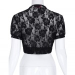 Sexy White Black Women Shrug Bolero Exquisite Lace Cropped Bomber Jacket Evening Party Shrugs Womens Coat Open Stitch Lady Cloth