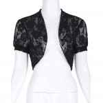 Sexy White Black Women Shrug Bolero Exquisite Lace Cropped Bomber Jacket Evening Party Shrugs Womens Coat Open Stitch Lady Cloth