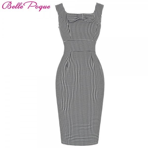 Sexy Women Dress Summer Plaid Zipper Plus Size Clothing Vintage 2017 Ladies Sleeveless Bodycon Tight Office Dress Party Dresses