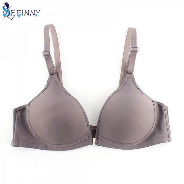 Sexy Women Smooth Front Closure Thin Padded Racerback Seamless Push Up Bra Top Only Cup B
