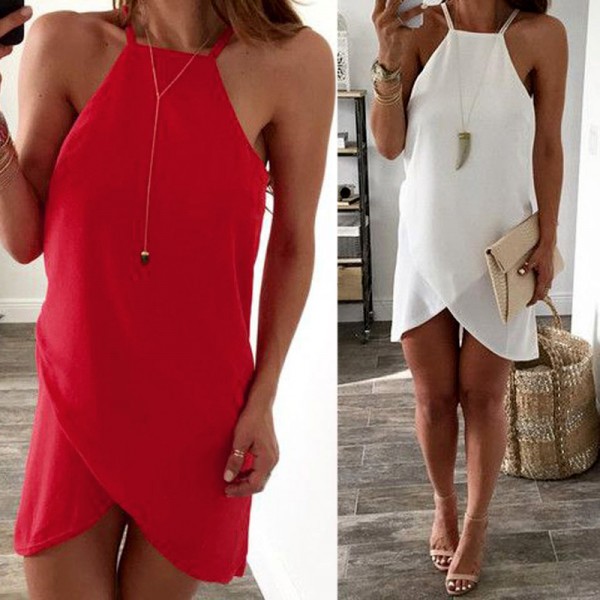 Sexy Women Summer Casual Sleeveless Party Evening Short Mini Dress-448E