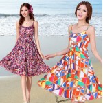 Sexy Women boho backless cotton slim Beach Dress Sleeveless Sundress Ladies' Elegant Floral large size Dresses S-XXXL 9 Colors