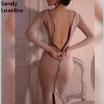 Sexy back open zipper women dress summer bodycon style bandage dress blue black nude vestidos long dresses vestido de festa 046