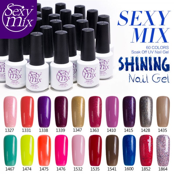Sexy mix 60 Colors Gel Nail Polish UV Gel Polish Long-lasting Soak-off LED UV Gel Color Winter Hot Nail Color UV Gel Nail Polish