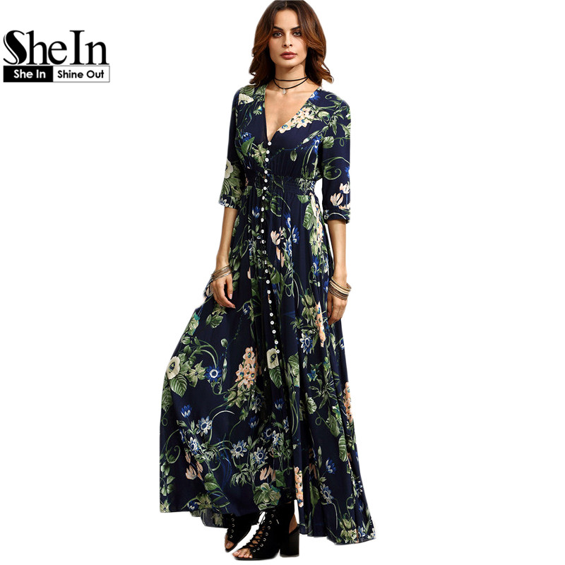 shein shirt maxi dress