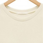 SheIn New Autumn Hot Top Women's Beige Long Sleeve Contrast Chiffon Ruffles Tees Fashion Casual Brief Street Fashionable T-Shirt