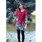 Sheinside Casual Dresses for Woman Fashion Women Office Dresses Multicolor Floral Print Long Sleeve Chiffon Dress 
