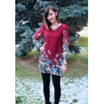 Sheinside Casual Dresses for Woman Fashion Women Office Dresses Multicolor Floral Print Long Sleeve Chiffon Dress 