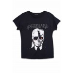 Shirts women's Tops Brand 2016 Fashion New Skeleton Head Printed Tee In Black Zombie Skull Punk Rock Cotton Shirts Women