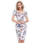 Short Sleeve women office dresses 2016 Brand new vestidos audry hepburn dress formal wear to work bodycon Midi dress women