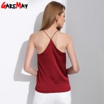 Silk Halter Top Women Camisole 2017 Summer Style Sexy Sleeveless Vest Slim White Crop Top Women Camis Roupas Femininas 3XL Y328a