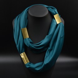 Silk Necklace Long Scarf Necklace Solid Colors Gold-plated Decorative Soft Scarves Accessories Trendy Women 2015 New Arrival