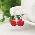 Silver Color Circular Drop Earrings female Models Shamballa Fashion Jewelry Lovely Wild Super Flash Retro Crystal Jewelry 