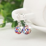 Silver Color Circular Drop Earrings female Models Shamballa Fashion Jewelry Lovely Wild Super Flash Retro Crystal Jewelry 