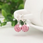 Silver Color Circular Drop Earrings female Models Shamballa Fashion Jewelry Lovely Wild Super Flash Retro Crystal Jewelry 