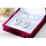 Silver Plated Big Oval Zircon Hoop Earrings for Women Fashion Austrian Crystal 13*18mm CZ Bijoux Girls