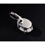 Silver Plated Big Oval Zircon Hoop Earrings for Women Fashion Austrian Crystal 13*18mm CZ Bijoux Girls