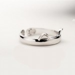 Silver Plated Cat Ear Ring Design Cute Fashion Jewelry Cat Ring For Women and Girl Gifts Adjustable charms Anel GSZR0064